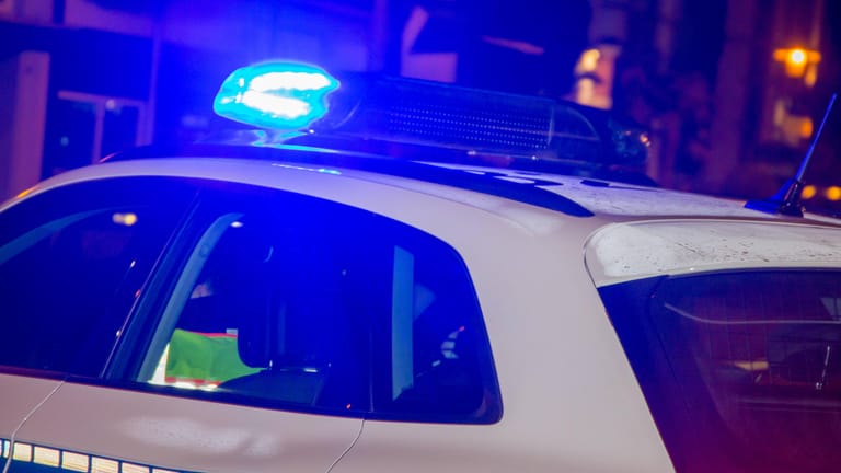 Blaulicht eines Polizeistreifenwagens (Symbolbild): Einem Beamten wurde über den Fuß gefahren.