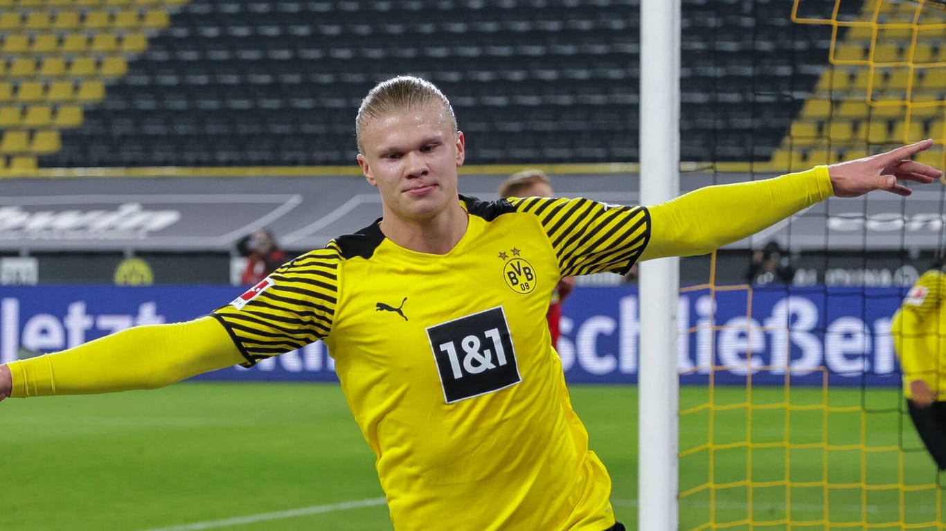 Erling Haaland trug seinen Teil zum Dortmunder Sieg am Freitagabend bei.