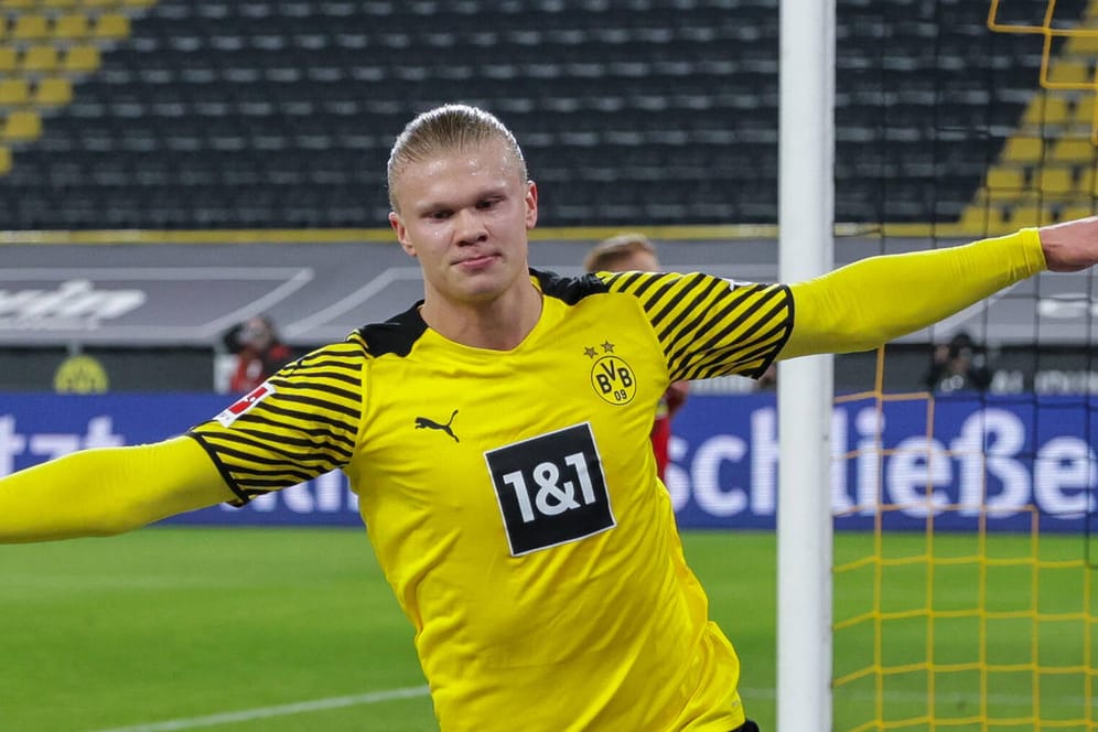 Erling Haaland trug seinen Teil zum Dortmunder Sieg am Freitagabend bei.