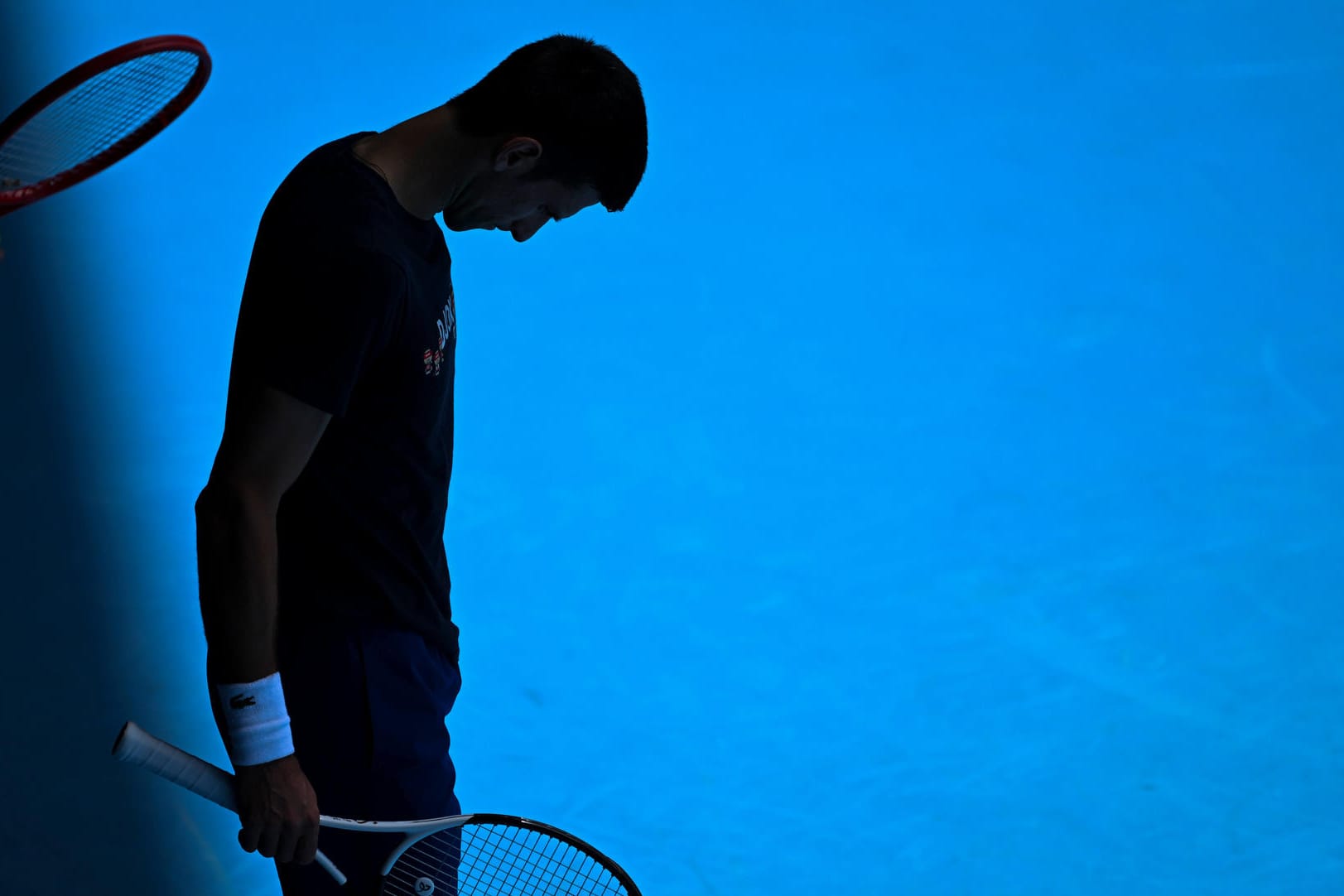 Tennisspieler Novak Djokovic beim Training in Melbourne: Für ihn setzt sich der serbische Präsident ein.