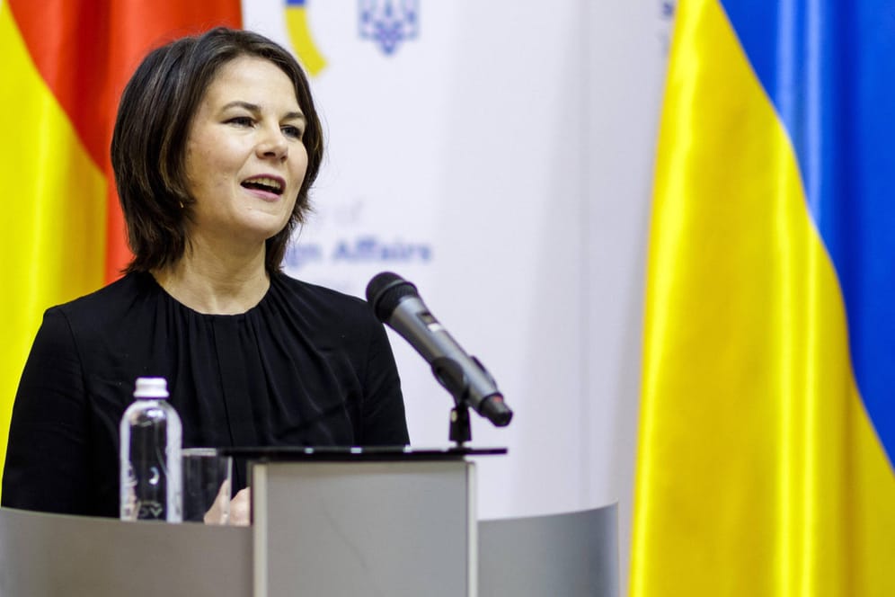 Außenministerin Annalena Baerbock in Kiew: "Wir werden alles dafür tun, die Sicherheit der Ukraine zu garantieren".