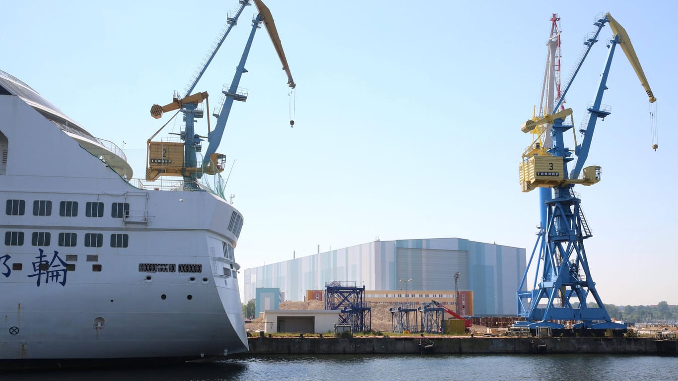 Bilck auf MV-Werften-Standort in Wismar (Symbolbild): Das Unternehmen hat vor rund einer Woche Insolvenz angemeldet.