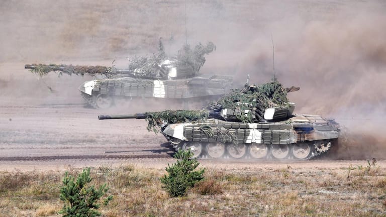 Panzer des russischen Militärs: In Belarus werden seit dem vergangenen Jahr immer wieder Übungen abgehalten. (Archivbild)