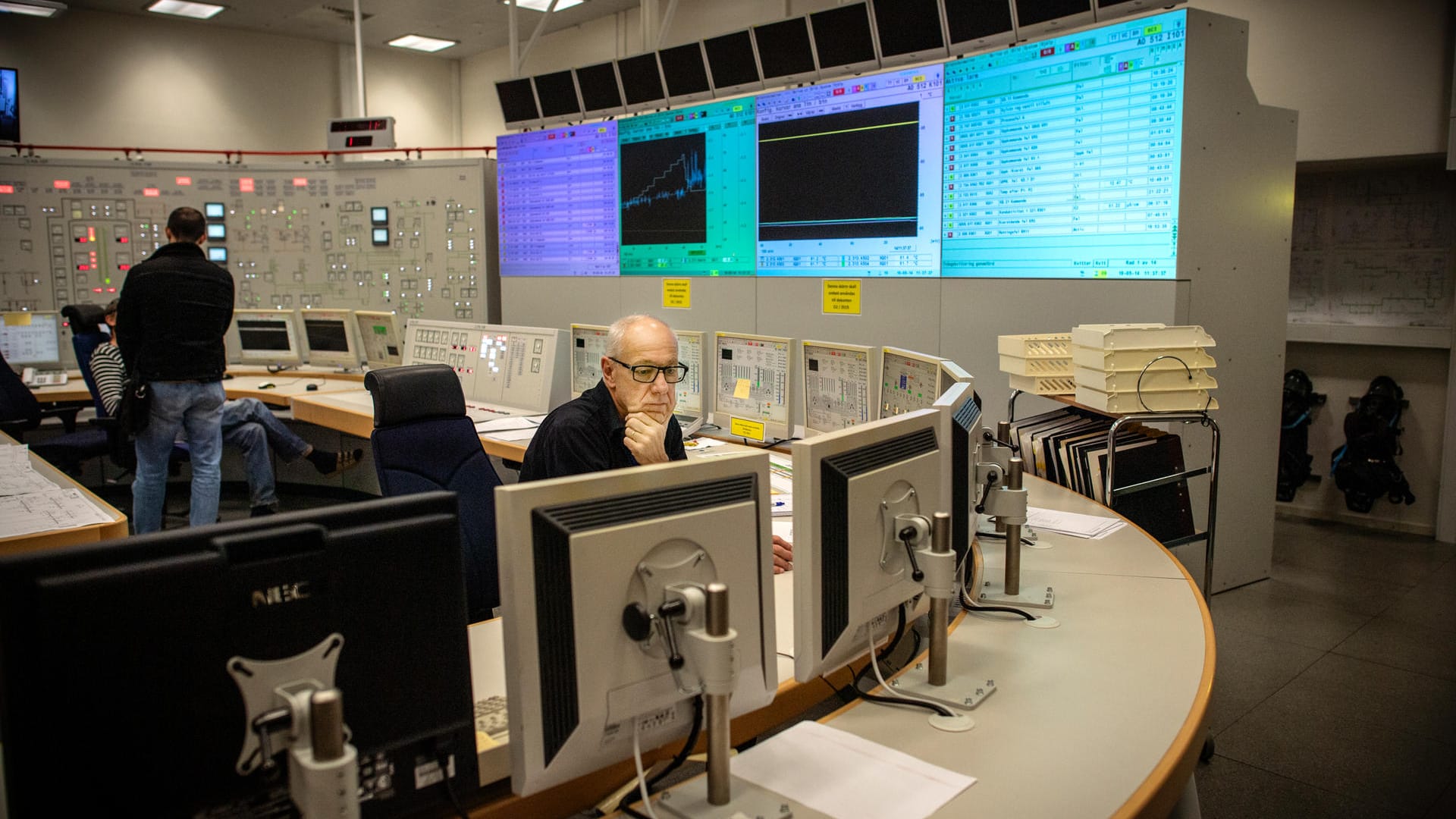 Der Kontrollraum im Kernkraftwerk Oskarshamn (Archivbild): Die Sichtung von Drohnen beschäftigt die schwedische Polizei.