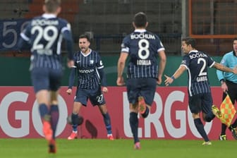 Die Spieler vom VfL Bochum feiern das Tor zum 2:1 gegen den FSV Mainz 05.