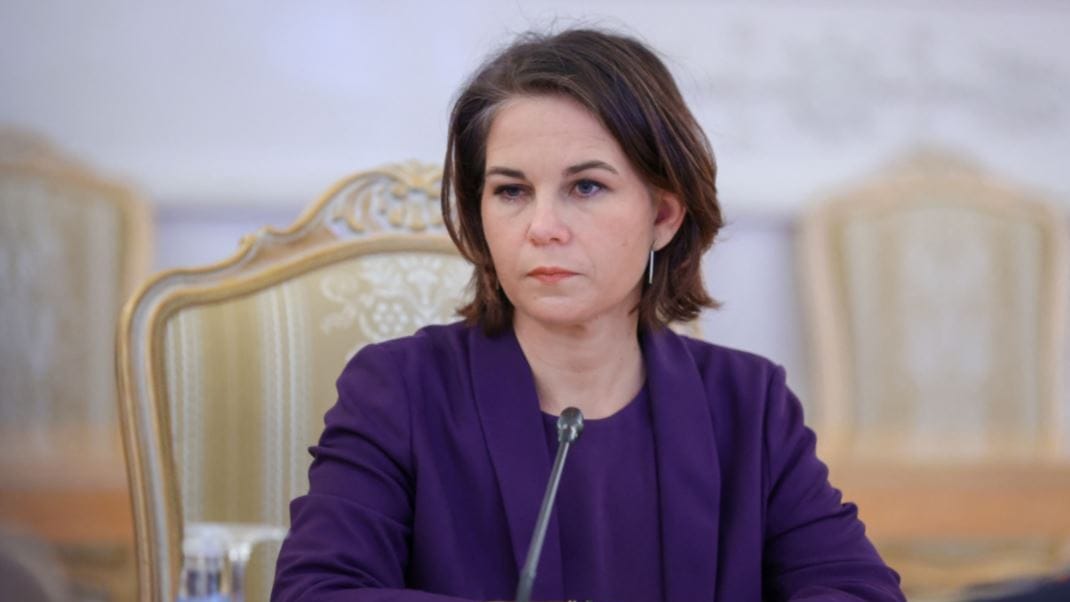 Außenministerin Baerbock bei ihrem Antrittsbesuch in Moskau.