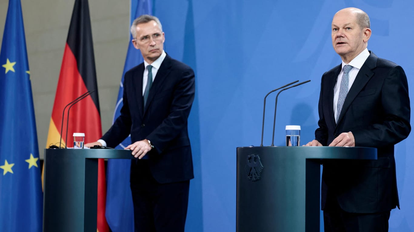 Scholz und Nato-Generalsekretär Stoltenberg äußern sich zum Ukraine-Konflikt.