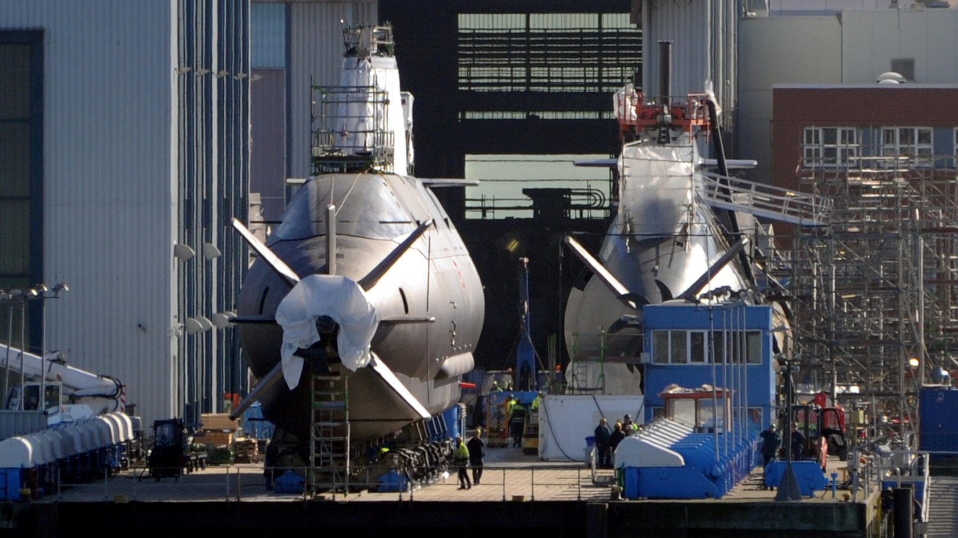 Ein Israelisches U-Boot wird auf dem Gelände des Konzerns Thyssenkrupp gebaut (Archivbild): Der Kauf der drei U-Boote basiert auf einer Vereinbarung aus dem Jahr 2017.