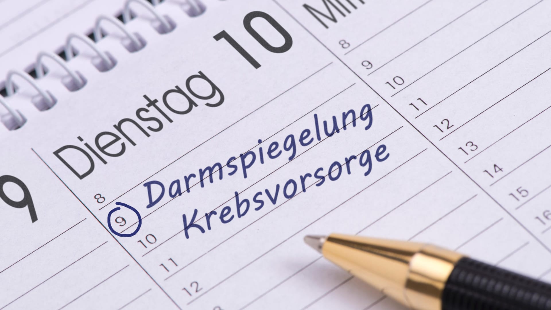 Kalendereintrag für Darmspiegelung