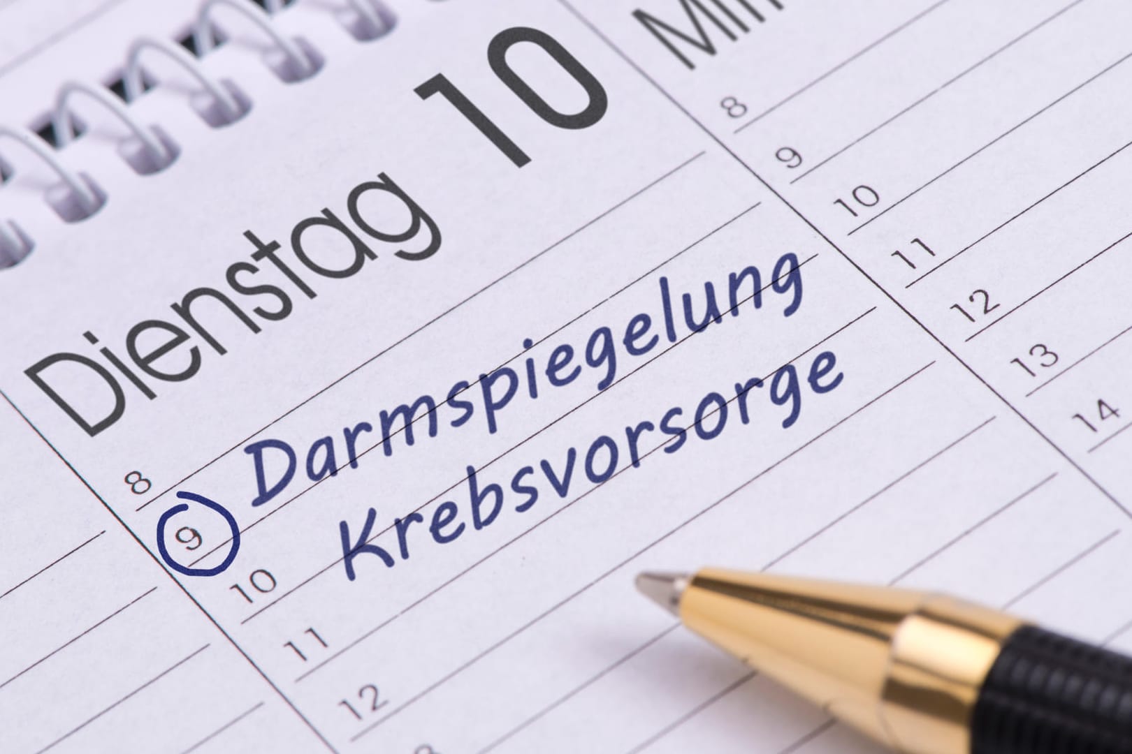 Kalendereintrag für Darmspiegelung