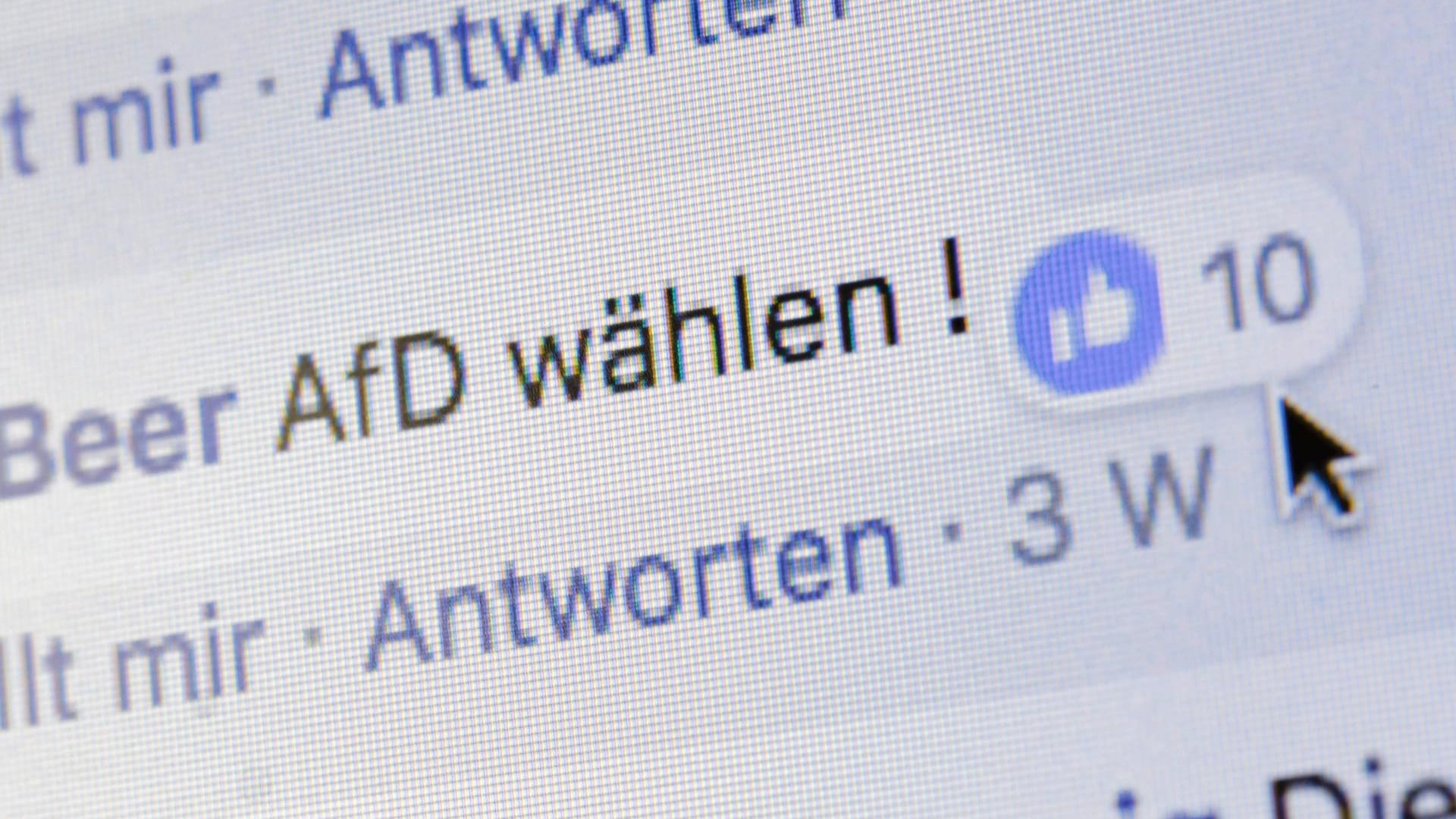 Kommentar auf Facebook (Archivbild): Nutzer werben für die AfD - aber wie viele davon sind echt?