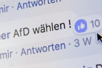 Kommentar auf Facebook (Archivbild): Nutzer werben für die AfD - aber wie viele davon sind echt?