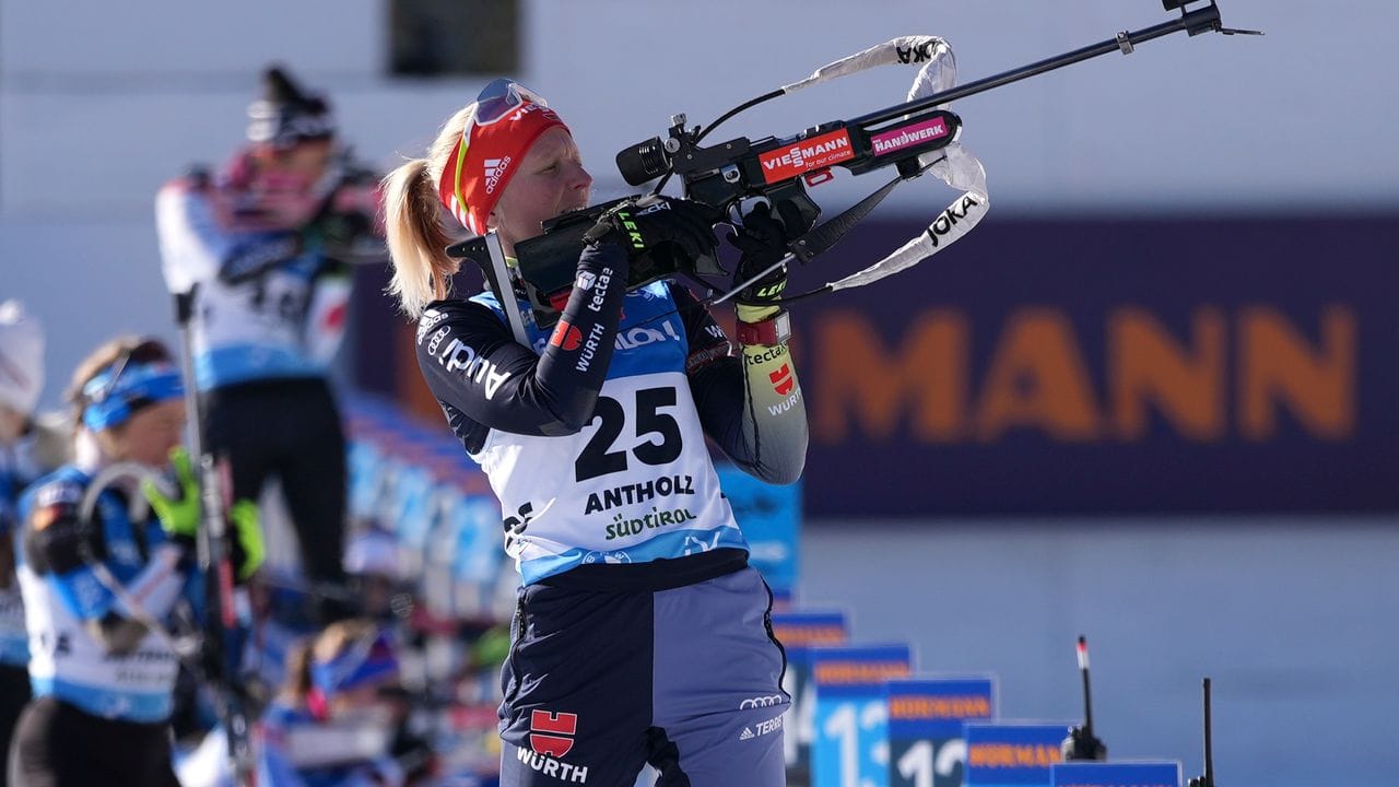 Im Einzel über 15 Kilometer beste Deutsche: Franziska Hildebrand in Aktion. Im Einzel über 15 Kilometer beste Deutsche: Franziska Hildebrand in Aktion.