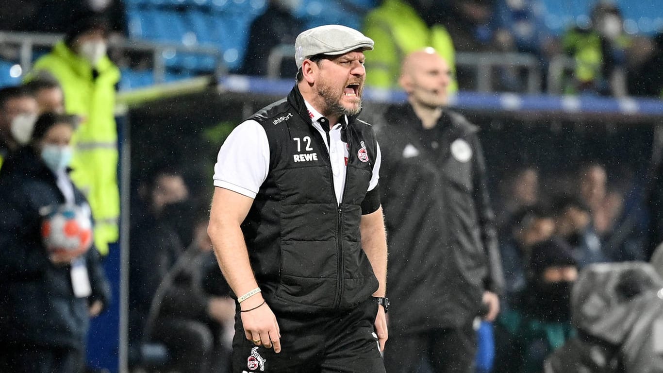 Steffen Baumgart: Der Köln-Trainer präsentierte sich gewohnt emotional an der Seitenlinie.
