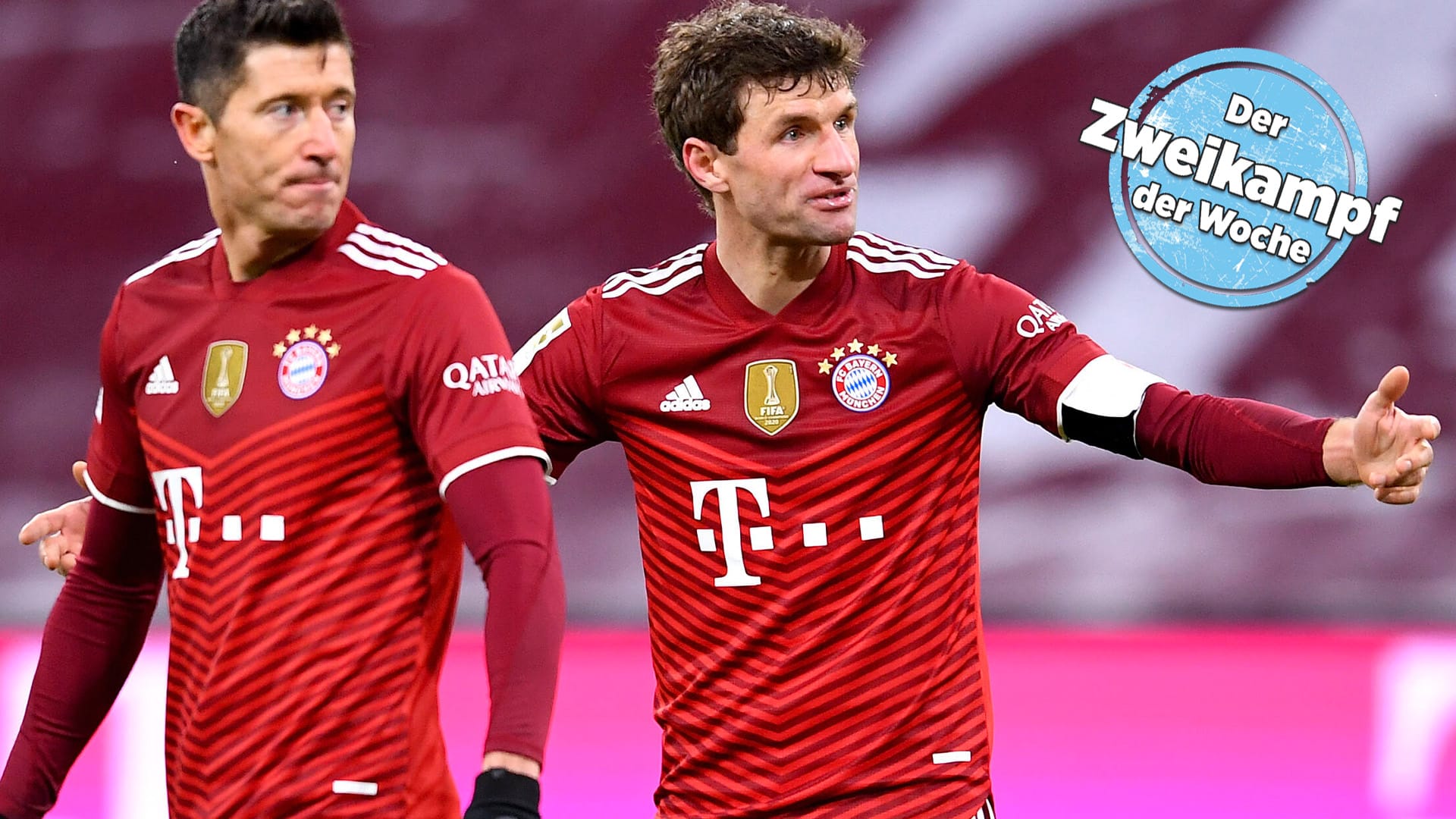 Geniales Offensivduo: Robert Lewandowski (l.) und Thomas Müller, hier beim 1:2 gegen Gladbach, harmonieren seit Jahren – aber wie lange noch?