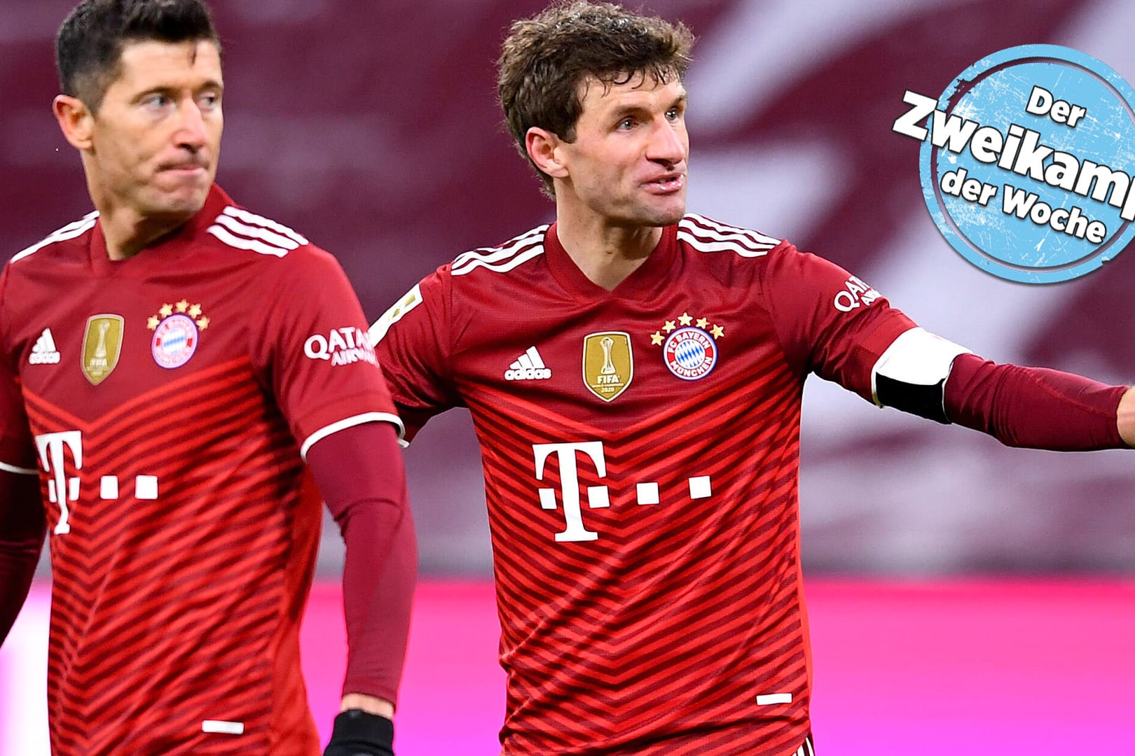 Geniales Offensivduo: Robert Lewandowski (l.) und Thomas Müller, hier beim 1:2 gegen Gladbach, harmonieren seit Jahren – aber wie lange noch?