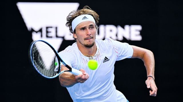 Alexander Zverev in Aktion bei den Australian Open in Melbourne.