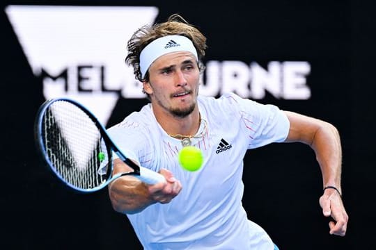 Alexander Zverev in Aktion bei den Australian Open in Melbourne.