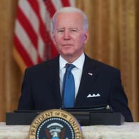 Joe Biden: Bei einer Pressekonferenz rutschte ihm eine vulgäre Beleidigung raus.