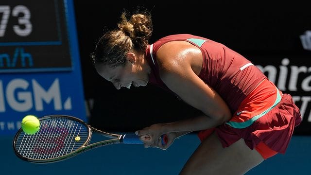 Madison Keys aus den USA feiert nach ihrem Sieg.