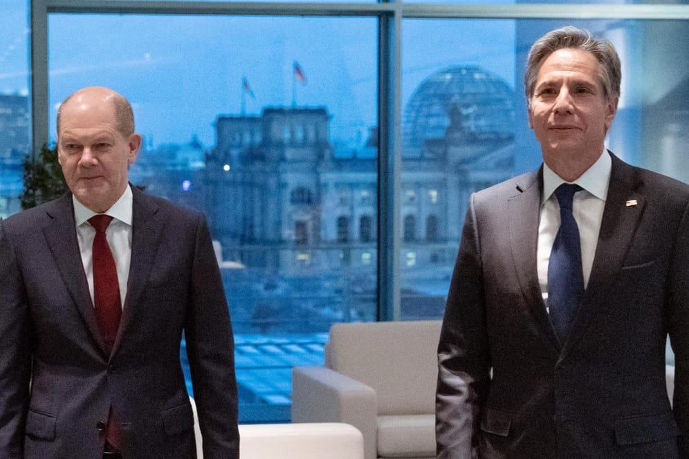 Bündnis auf dem Prüfstand: US-Außenminister Antony Blinken beim Treffen mit Bundeskanzler Olaf Scholz.