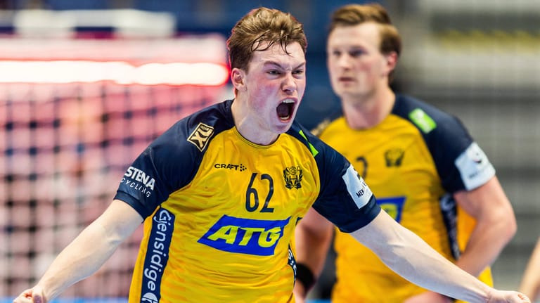 Schwedens Valter Chrintz freut sich mit seiner Mannschaft auf das Halbfinale.