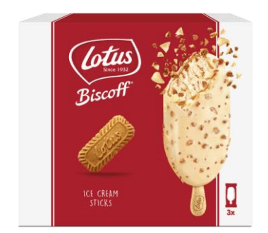 "Lotus Ice cream sticks white": Eine Charge dieses Produkts wird zurückgerufen.