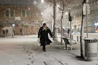 Schneefall in Jerusalem.