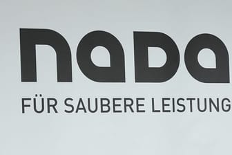 Blick auf das Logo der Nationalen Anti Doping Agentur (Nada).