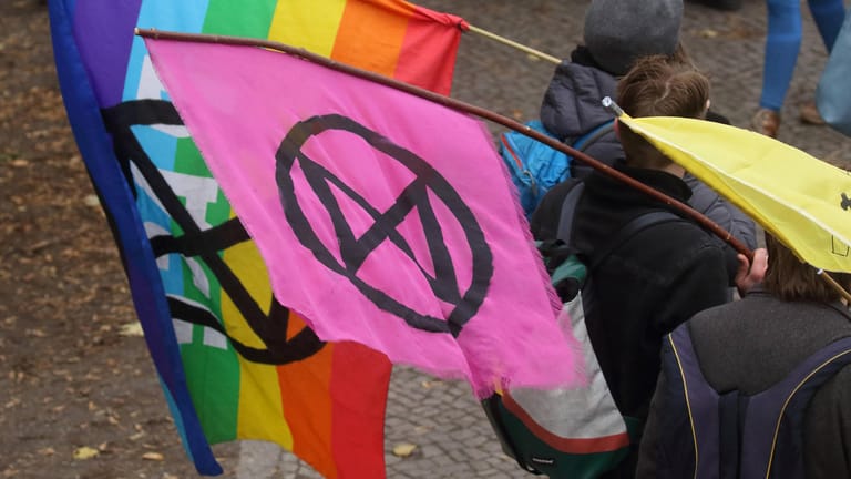 Aktivisten von "Extinction Rebellion" auf einer Klima-Demo in Berlin: "Das Einzige, was mir blieb, war meine Mund-Nasen-Maske." (Symbolfoto)