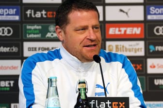 Gladbachs Sportdirektor Max Eberl bei einer Pressekonferenz Mitte Januar: Verkündet er nun seinen Abschied von der Borussia?