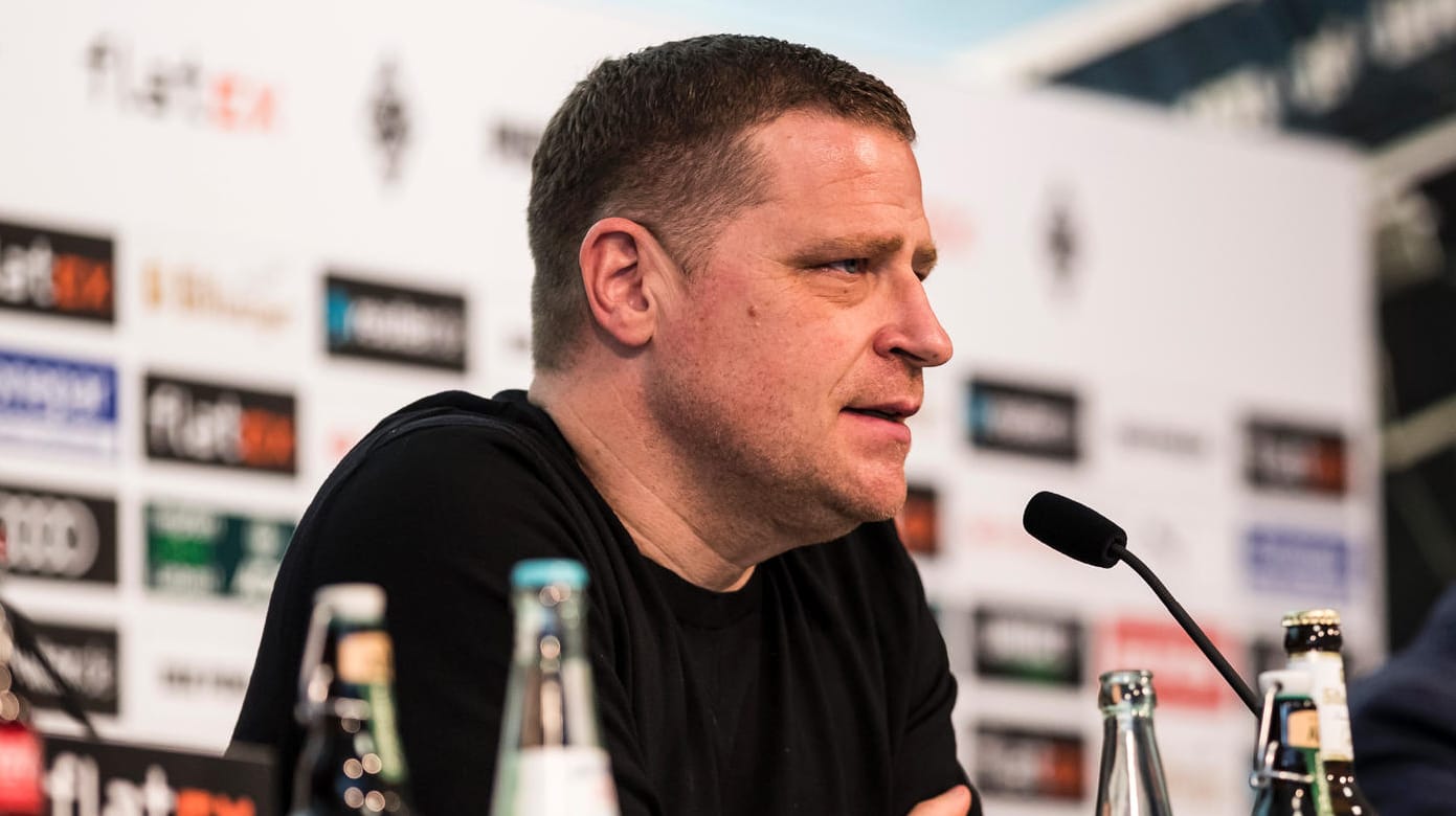 Emotional: Max Eberl bei seiner Abschieds-Pressekonferenz.