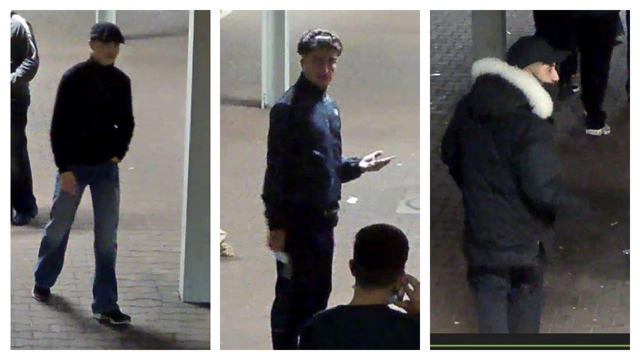 Die Bundespolizei sucht nach diesen drei Männern: Sie werden verdächtigt, an der Tat beteiligt gewesen zu sein.
