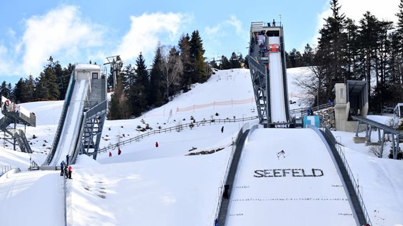 Blick auf die Schanze in Seefeld.