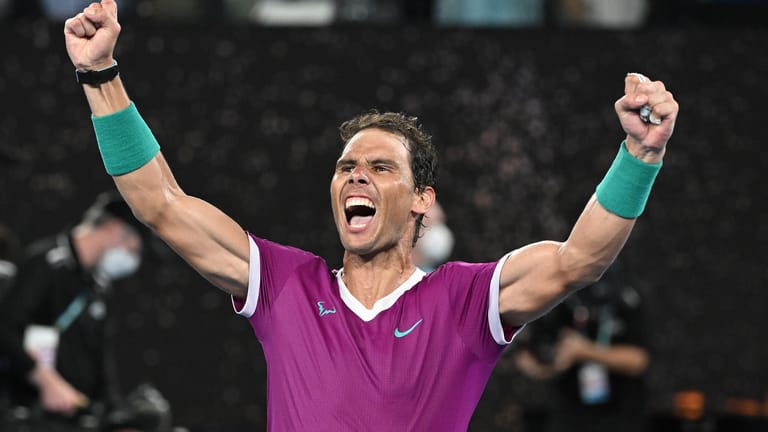 Überglücklich: Rafael Nadal jubelt nach seinem Sieg im Finale gegen Daniil Medwedew.