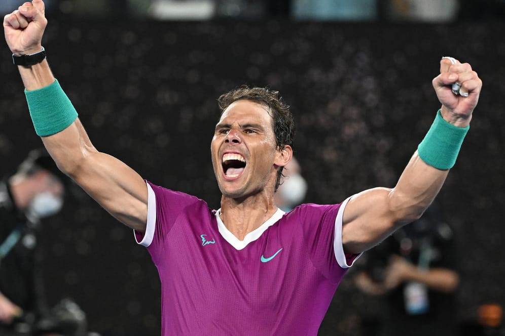 Überglücklich: Rafael Nadal jubelt nach seinem Sieg im Finale gegen Daniil Medwedew.