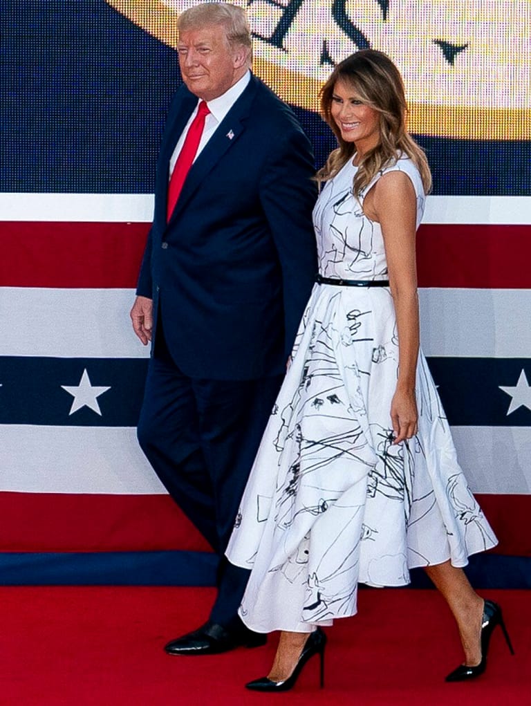 Melania Trump mit Ehemann Donald im Jahr 2020.