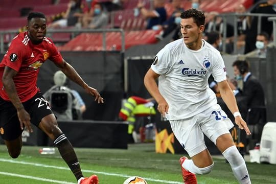 Jonas Wind (r) in Aktion für den FC Kopenhagen.