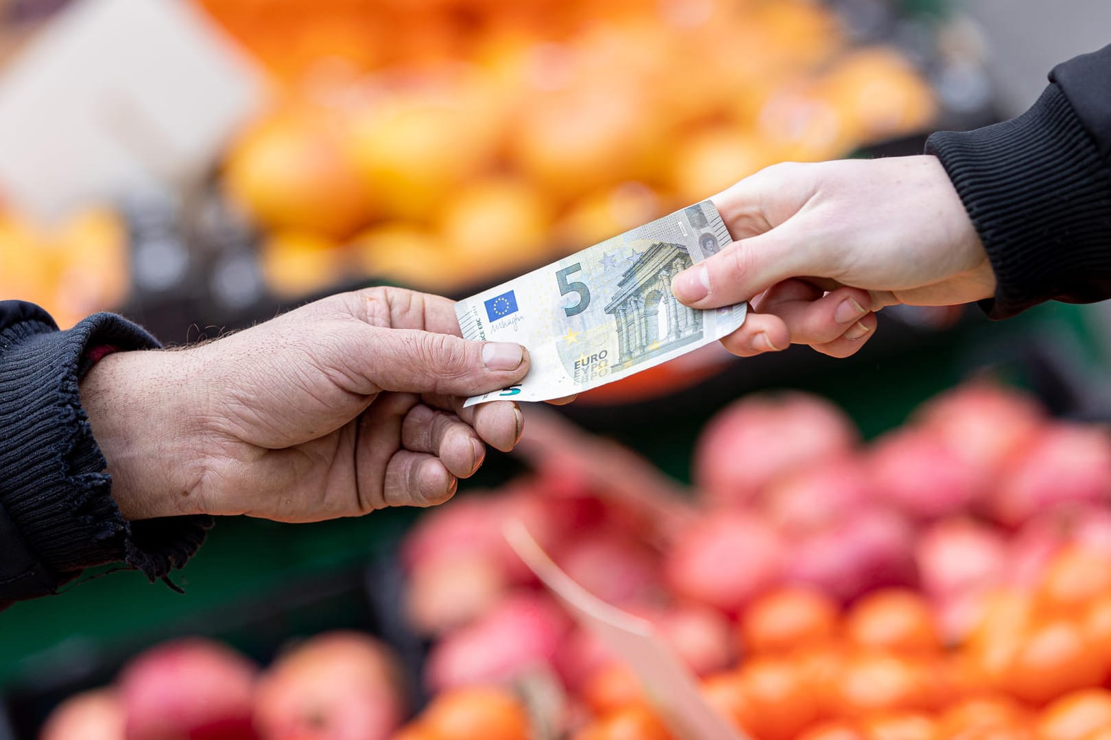 Einkauf auf dem Markt (Symbolbild): Auch die Preise für Lebensmittel steigen derzeit schnell. Einkauf auf dem Markt (Symbolbild): Auch die Preise für Lebensmittel steigen derzeit schnell.