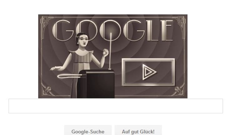 Das Google Doodle zeigt Clara Rockmore und ihr Theremin