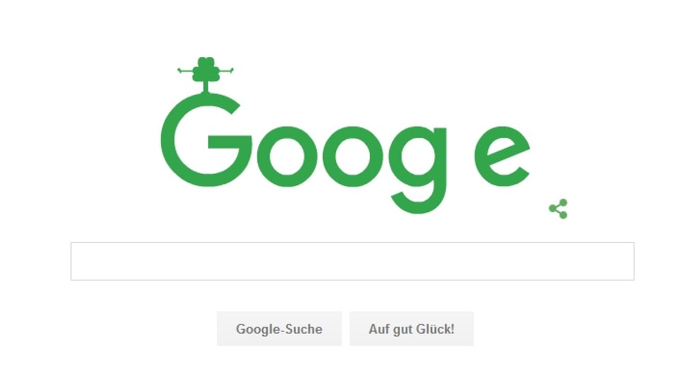 Google widmet St. Patrick's Day 2016 ein Doodle.