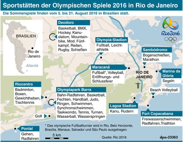 Die Olympia-Wettkampfstätten in der Übersicht.