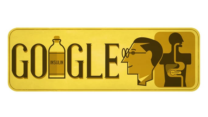 Das Google Doodle für Sir Frederick Banting am 14.11.16