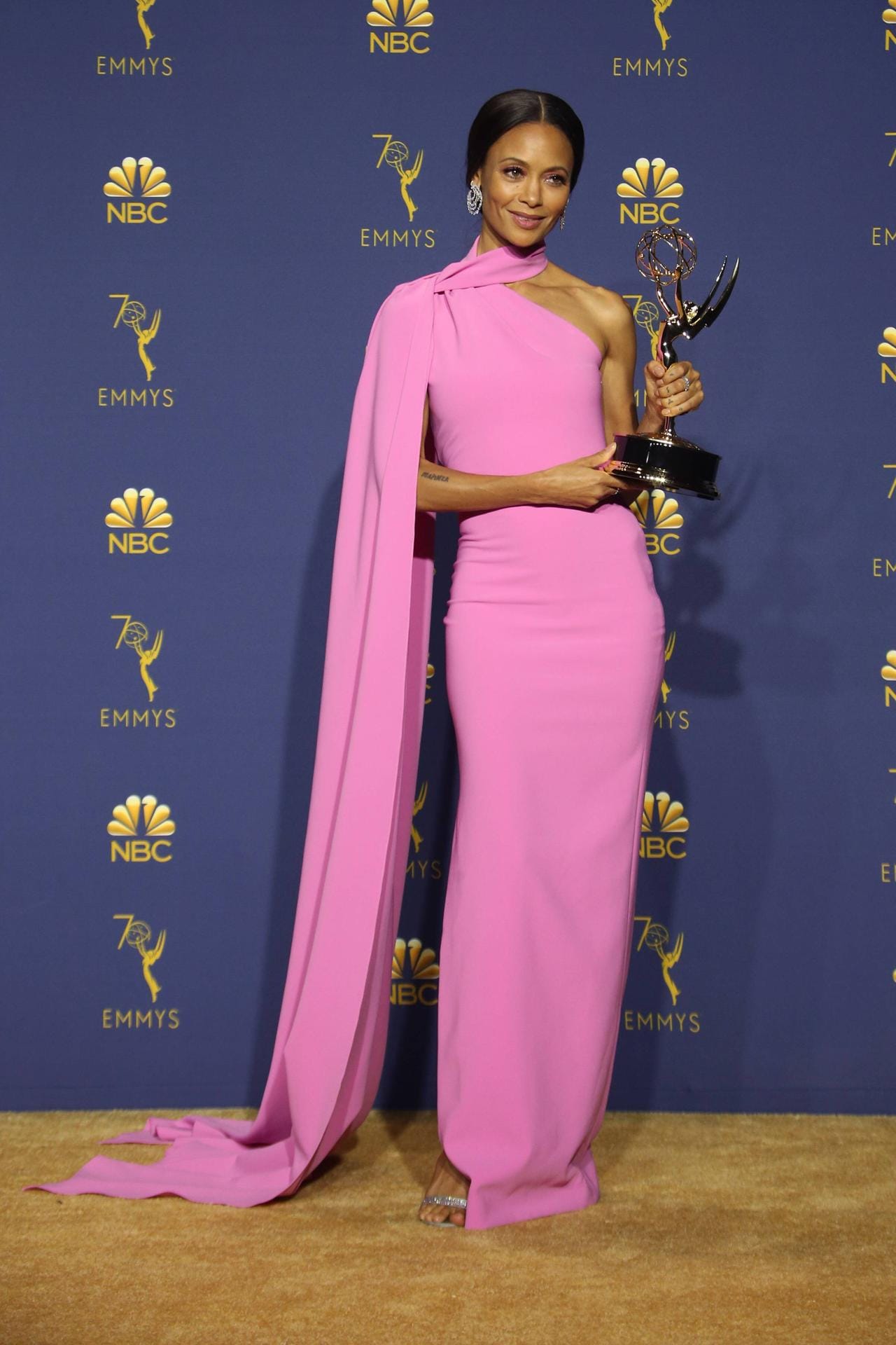 LOS ANGELES CA SEPTEMBER 17 Thandie Newton in the press room at the 70th Primetime Emmy Awards a LOS ANGELES CA SEPTEMBER 17 Thandie Newton in the press room at the 70th Primetime Emmy Awards a