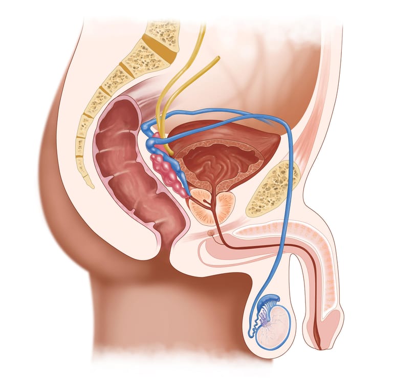 Fakt 3: Die Prostata gehört zu den Geschlechtsorganen des Mannes. Gemeinsam mit den Hoden, Nebenhoden, Samenleitern, Samenbläschen und kleineren Drüsen in der Nähe der Harnröhre bildet die Prostata die inneren Geschlechtsorgane des Mannes. Die Gänge der Prostata münden in die Harnröhre.