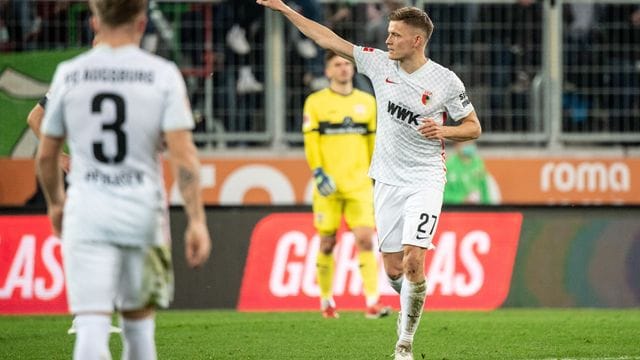 Augsburgs Alfred Finnbogason traf beim Sieg gegen Stuttgart zum Endstand.