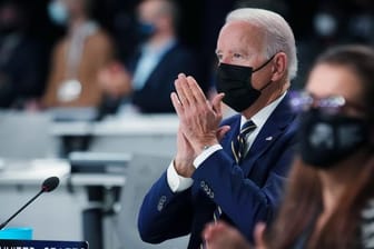 Joe Biden beim UN-Klimagipfel COP26: Der US-Präsident war direkt aus Rom vom G20-Gipfel zum Auftakt der Konferenz angereist.