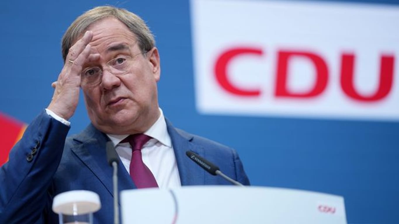 Armin Laschet, scheidender CDU-Parteivorsitzender, nimmt an einer Pressekonferenz teil.