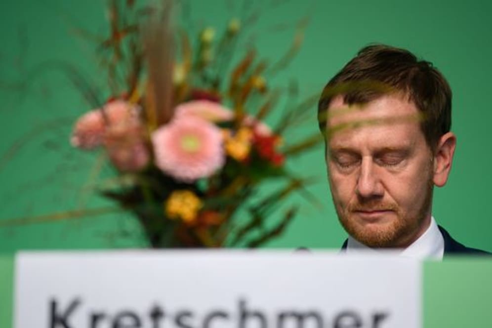 Sachsens Ministerpräsident Michael Kretschmer erhält von seiner Partei ein schwaches Ergebnis.