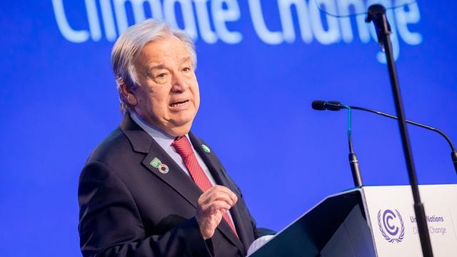 "Dies ist der wichtigste Kampf unseres Lebens": UN-Generalsekretär Antonio Guterres. "Dies ist der wichtigste Kampf unseres Lebens": UN-Generalsekretär Antonio Guterres.